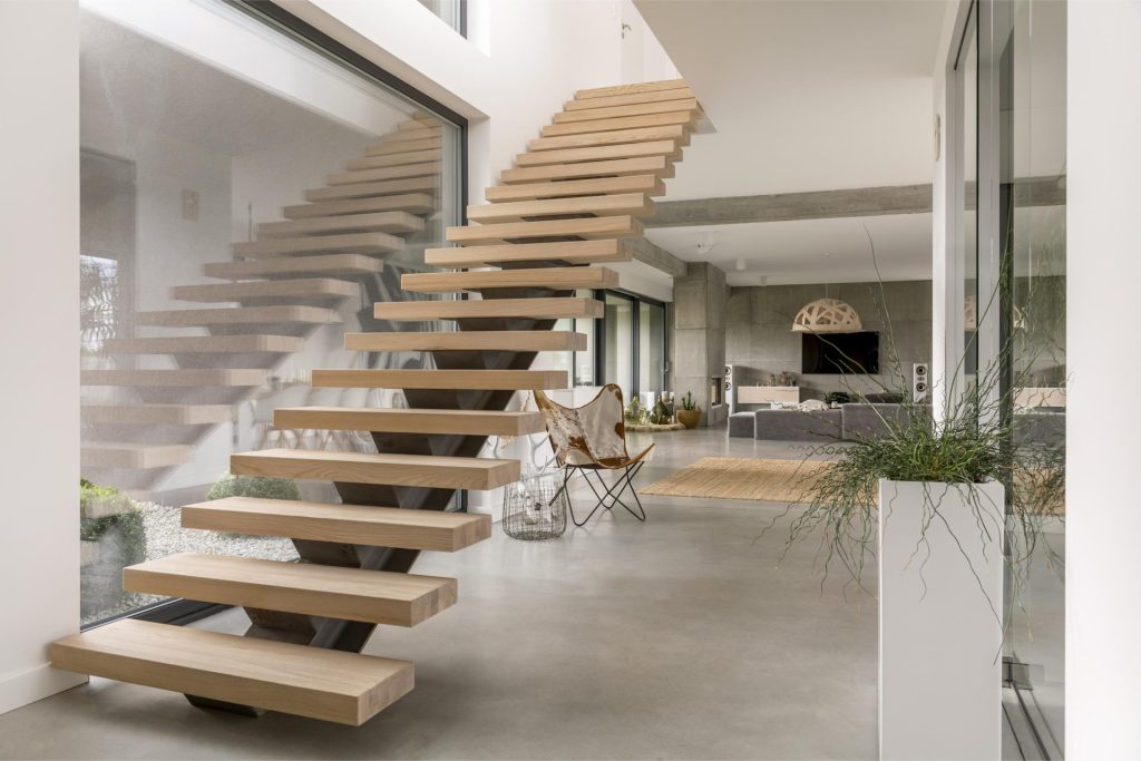 Modern interior space and stairs